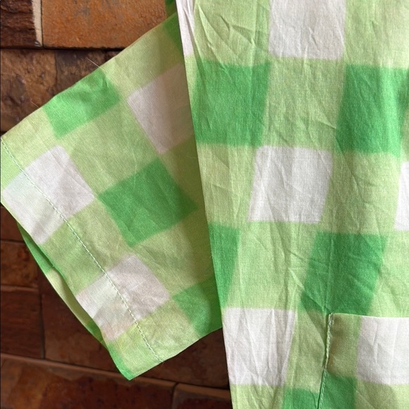 Morley Green and White Checkered Kids Dress - Picture 4 of 6